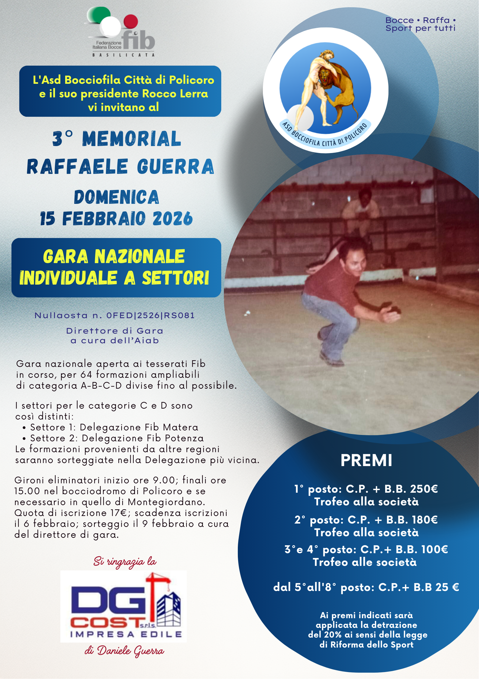 3 Memorial Guerra 2026 locandina