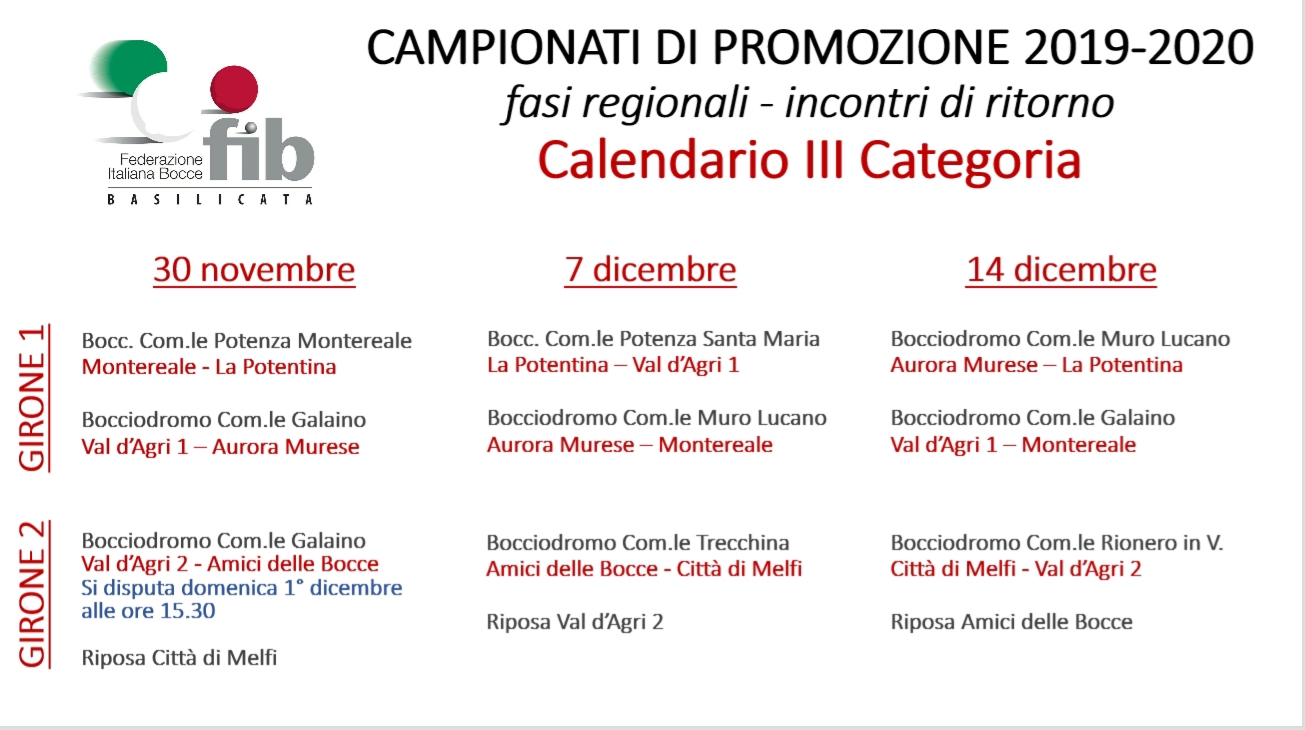 Calendario III cat ritorno