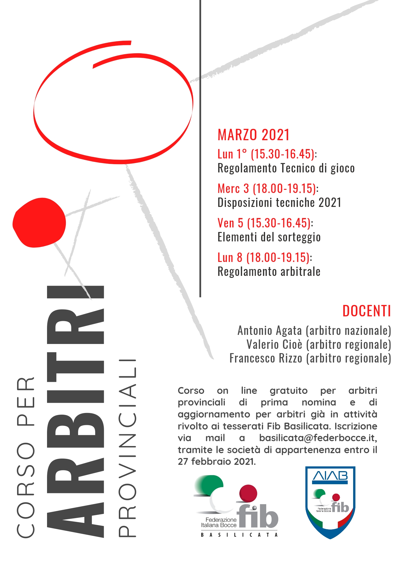 Locandina corso arbitri