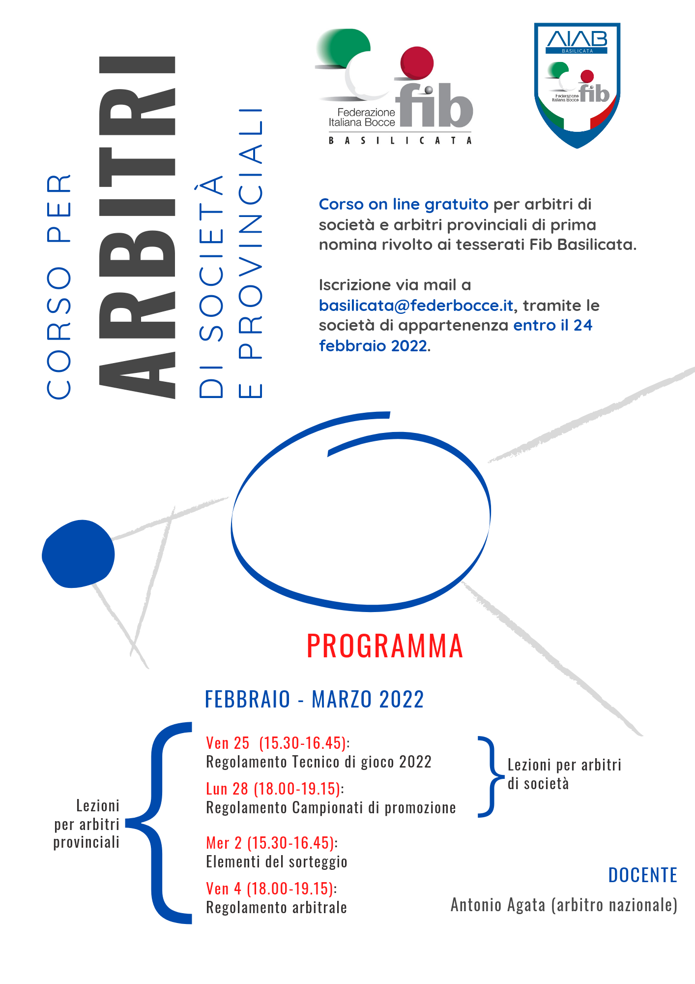 Locandina corso arbitri 2022