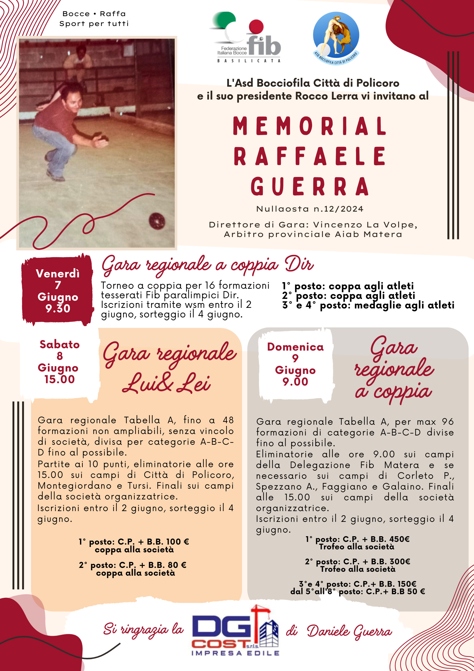 Memorial Guerra 7 8 9 giugno 2024