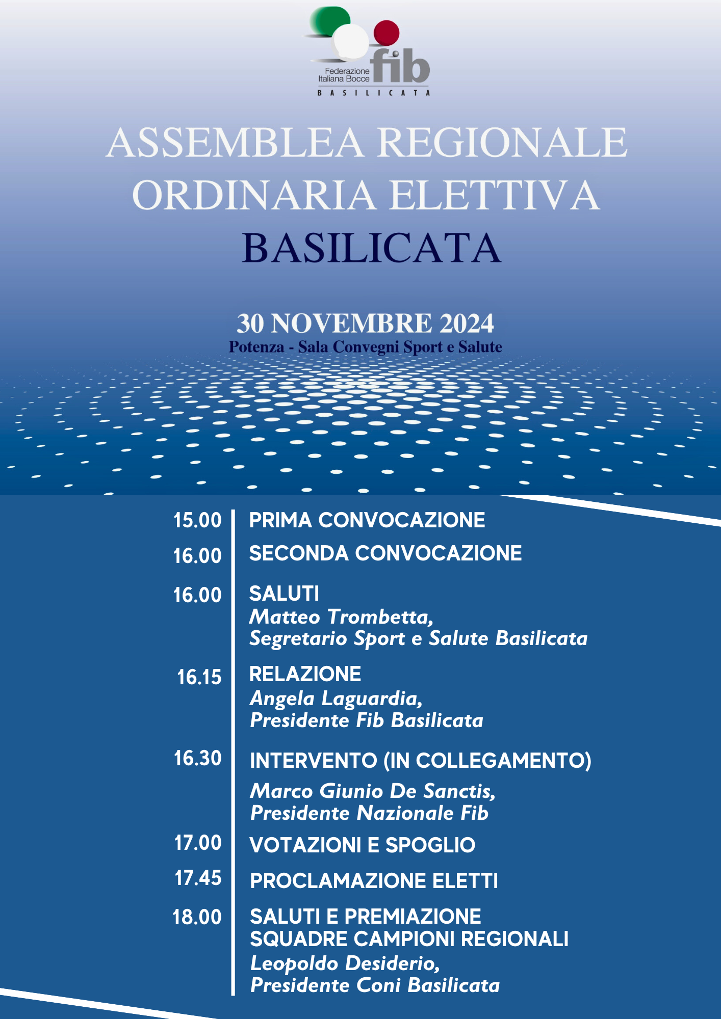 Programma Assemblea Elettiva Fib Basilicata