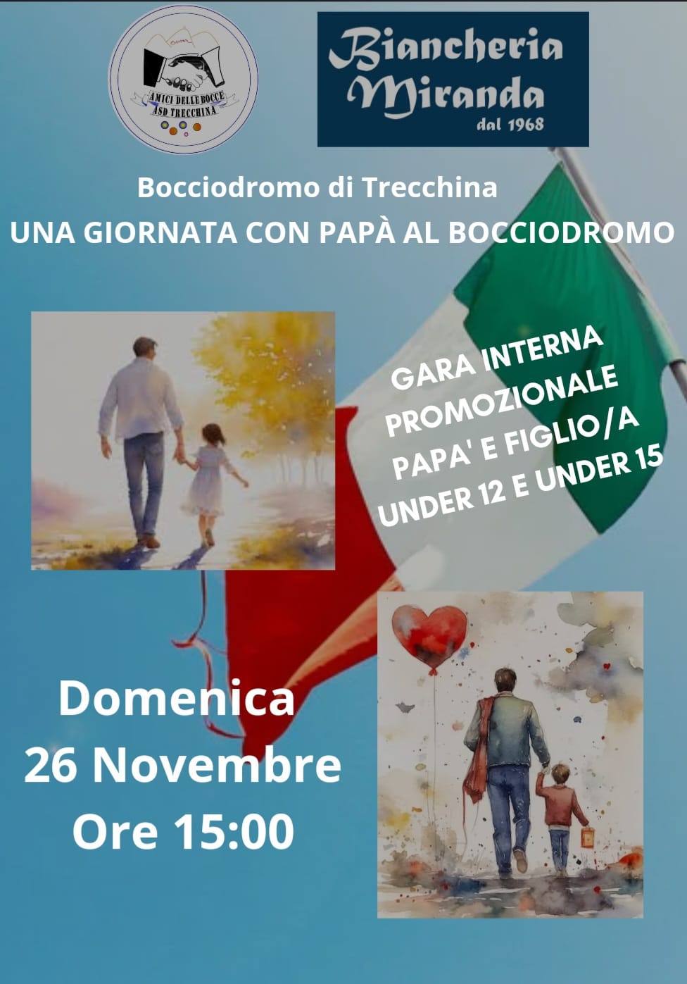 Una giornata con papà al bocciodromo