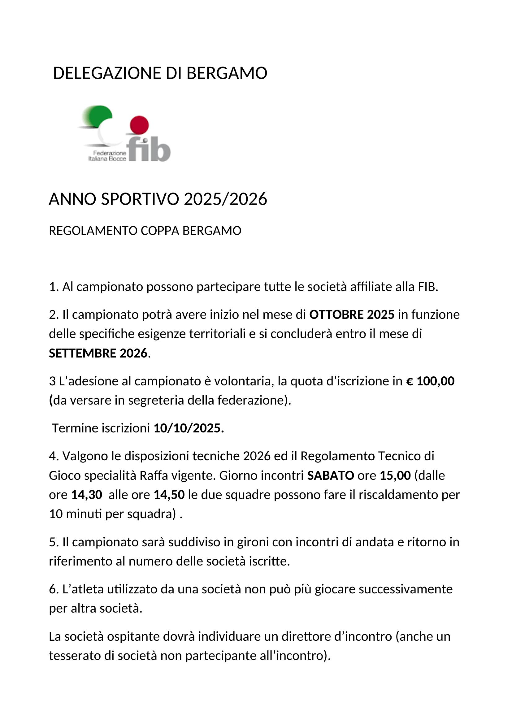 COPPA BG 2025 2026