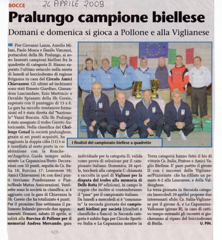 PRALUNGO CAMPIONE BIELLESE