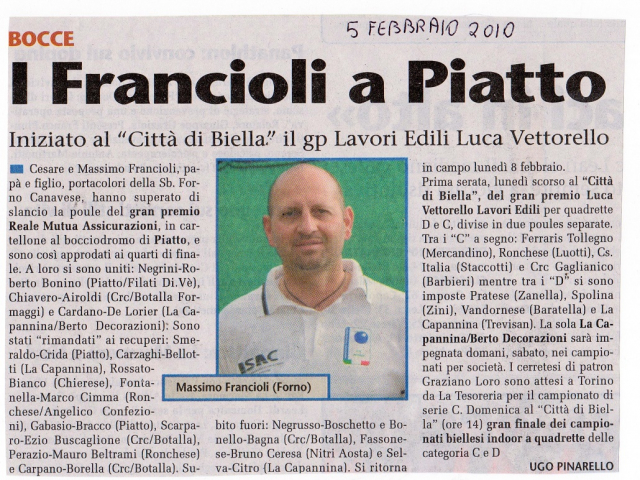 I FRANCIOLI A PIATTO