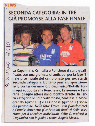 NEWS SECONDA CATEGORIA IN TRE GIA PROMOSSE ALLA FASE FINALE