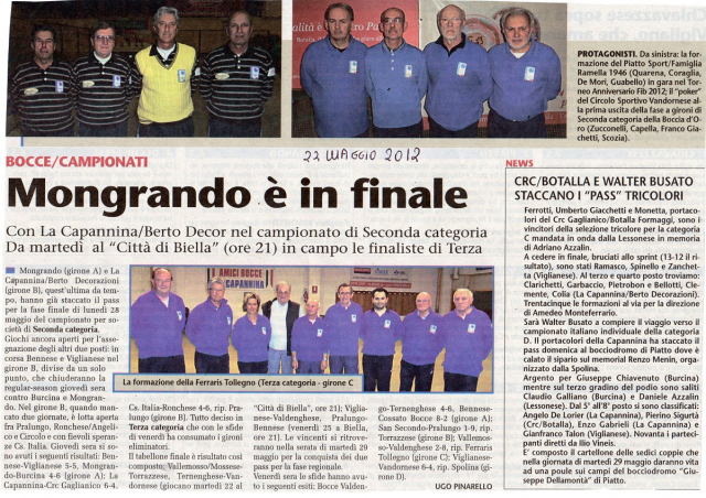 MONGRANDO E IN FINALE