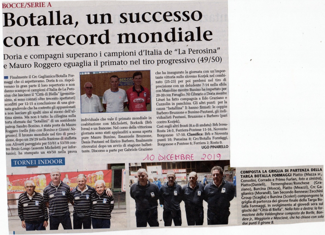 BOTALLA UN SUCCESSO CON RECORD MONDIALE