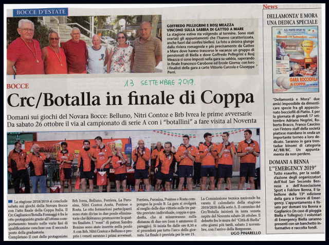 CRC BOTALLA IN FINALE DI COPPA