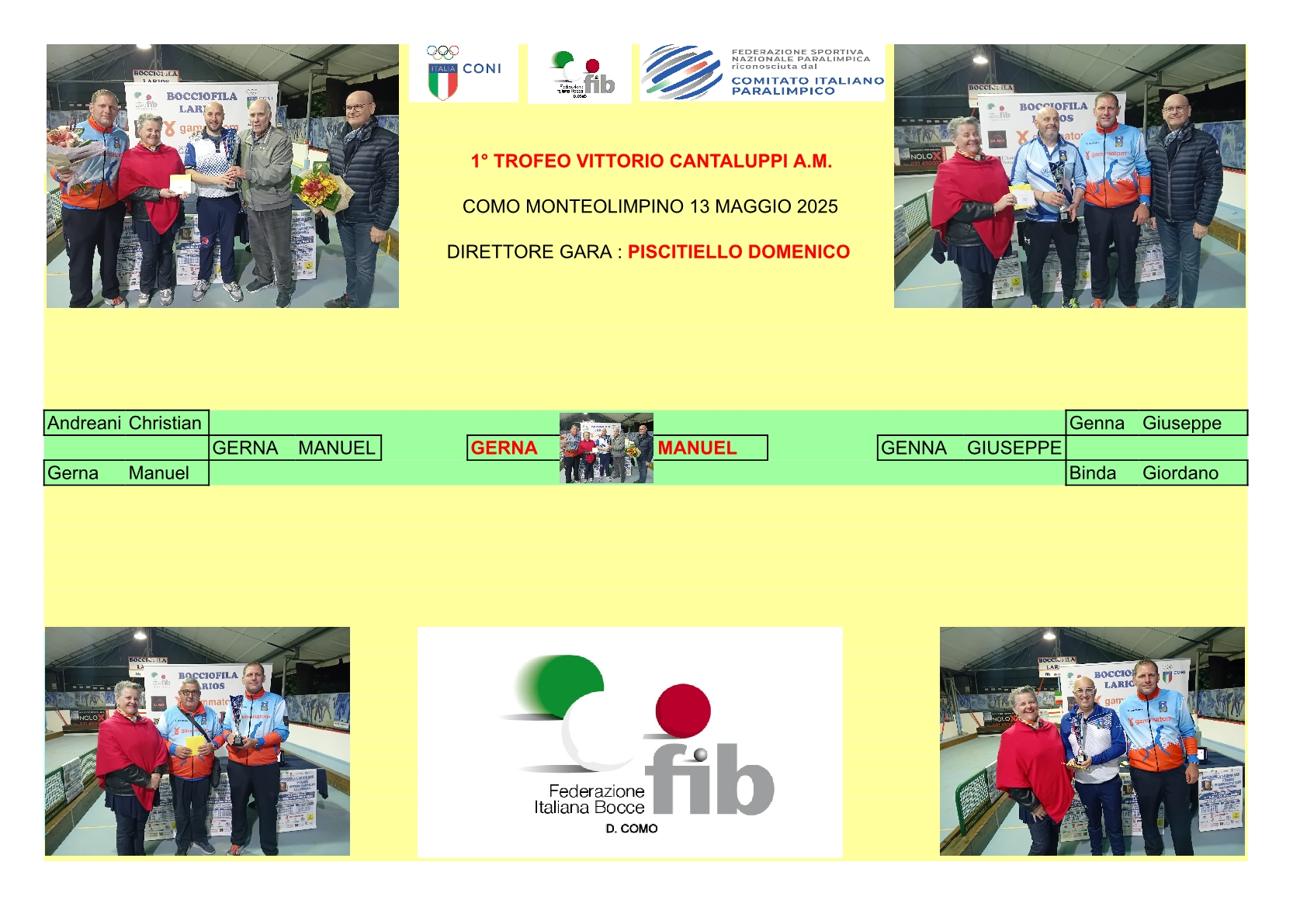 1 TROFEO VITTORIO CANTALUPPI A.M.1