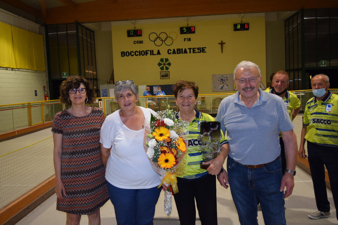 Campionato Provinciale femminile 2021 1 classificata Maddalena Bartesaghi bocciofila Cadoraghese