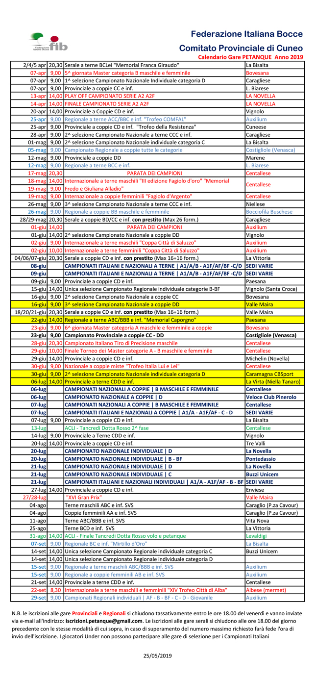 calendario 2019 definitivo