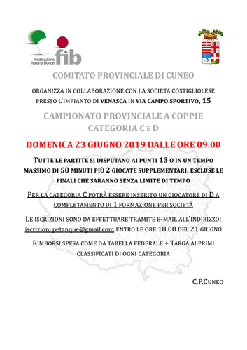 campionato provinciale coppie