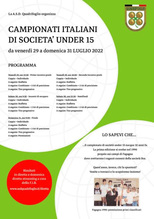 Manifesto Campionati Italiani U15