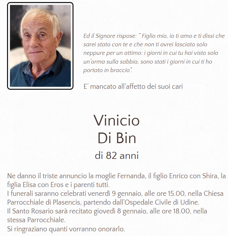 Lutto Di Bin Vinicio