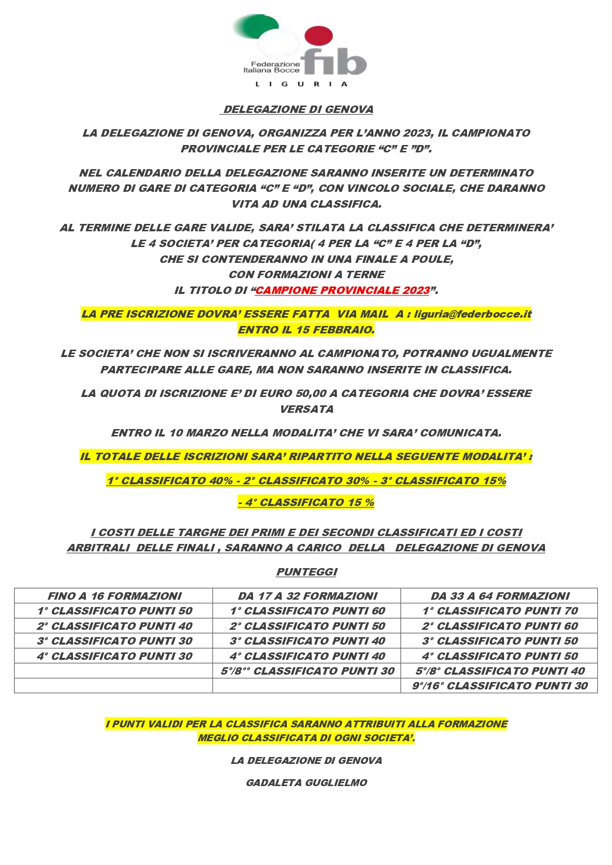CAMPIONATO PROVINCIALE DI CATEGORIA CATEGORIA C E D page 0001