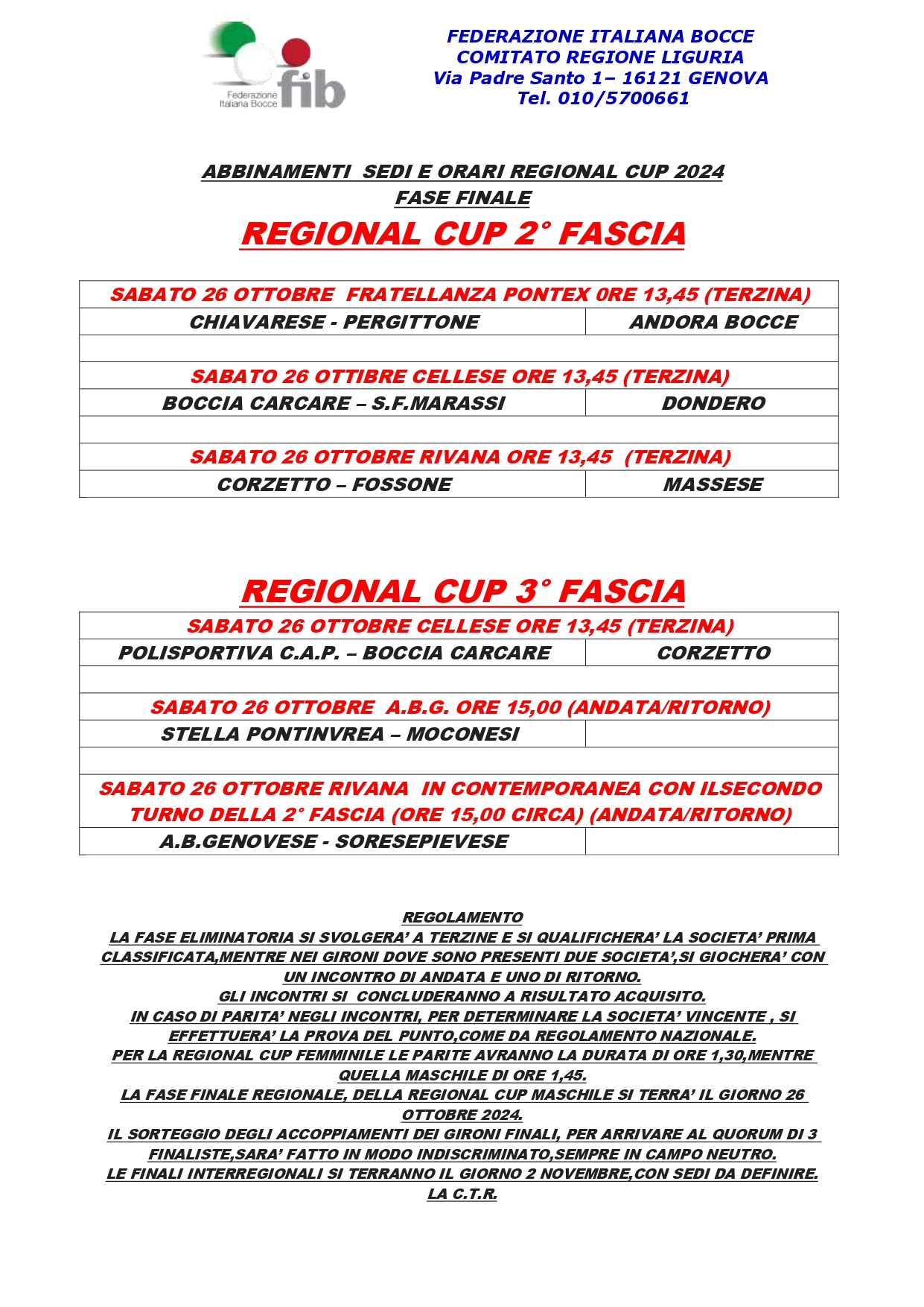 REGIONAL CUP LIGURIA. FASE FINALE page 0001 1