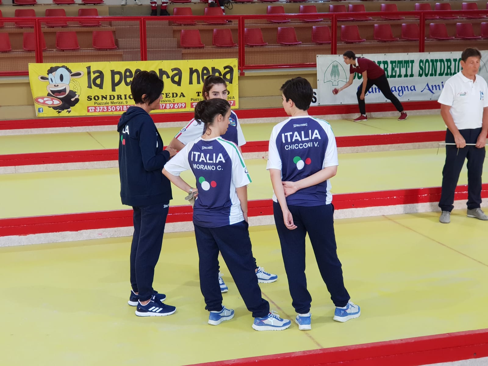 La terna azzurra con il Ct Cantarini