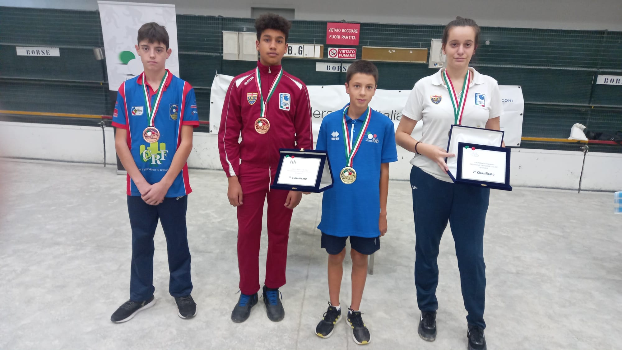 finalisti under 15 campionati italiani petanque