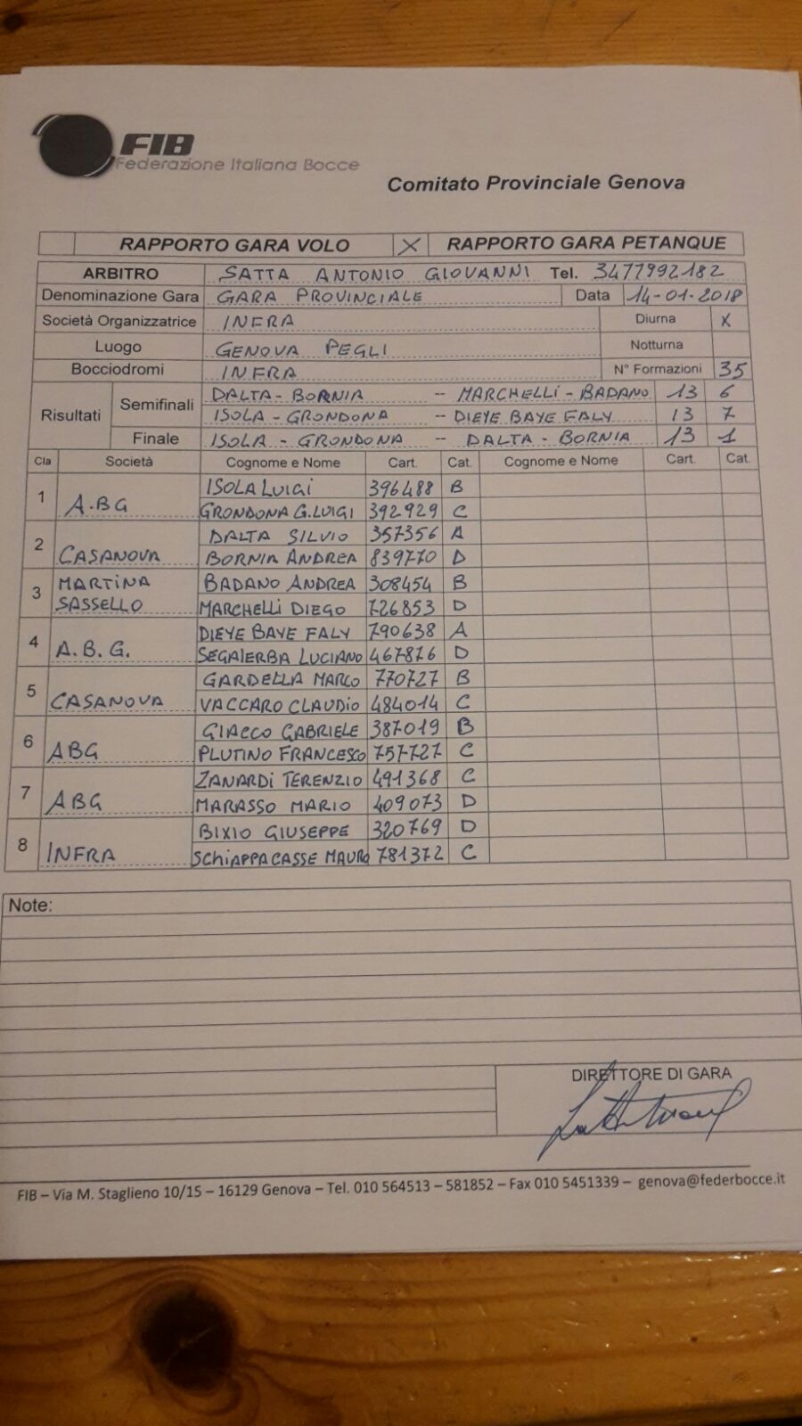 2018 01 14 gennaio Infr