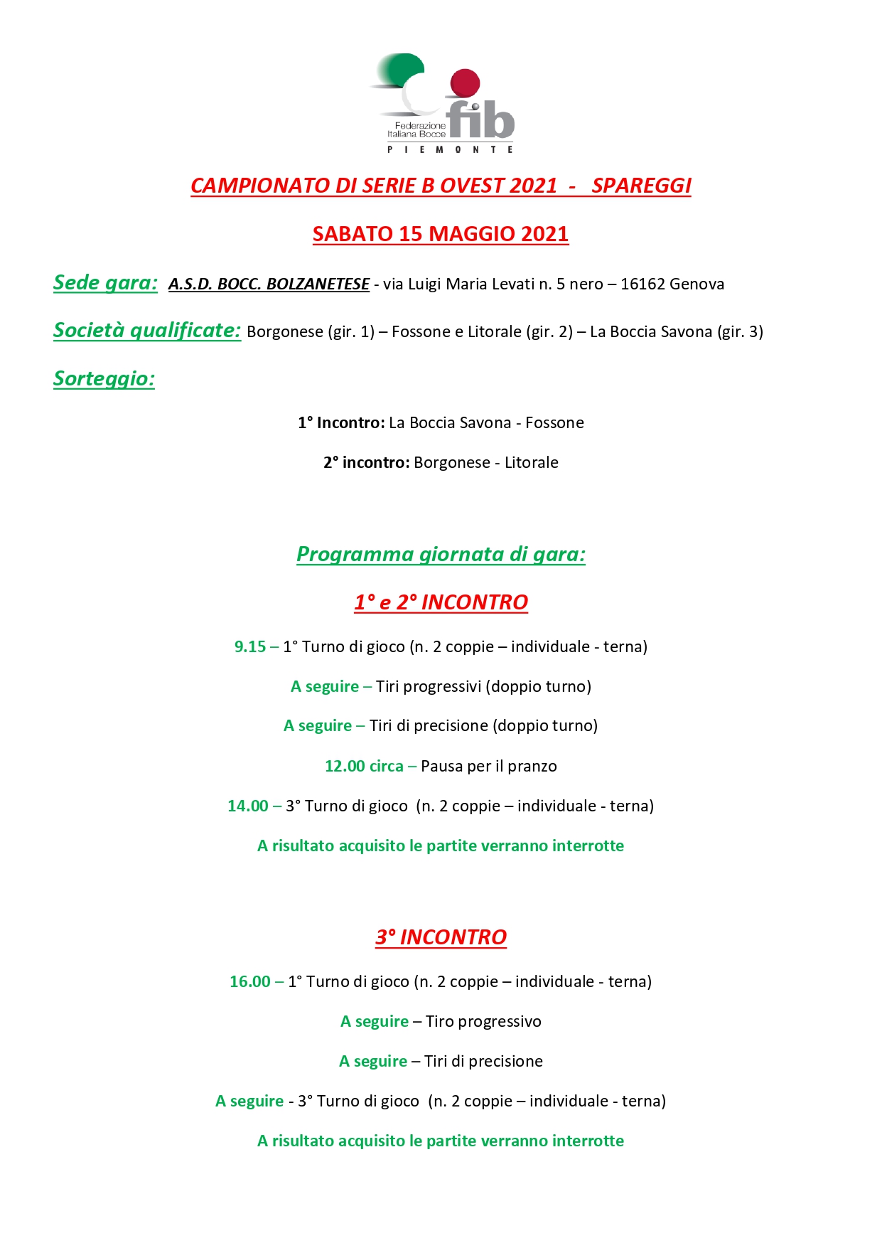 CAMPIONATO DI SERIE B OVEST 2021 Fase finale page 0001