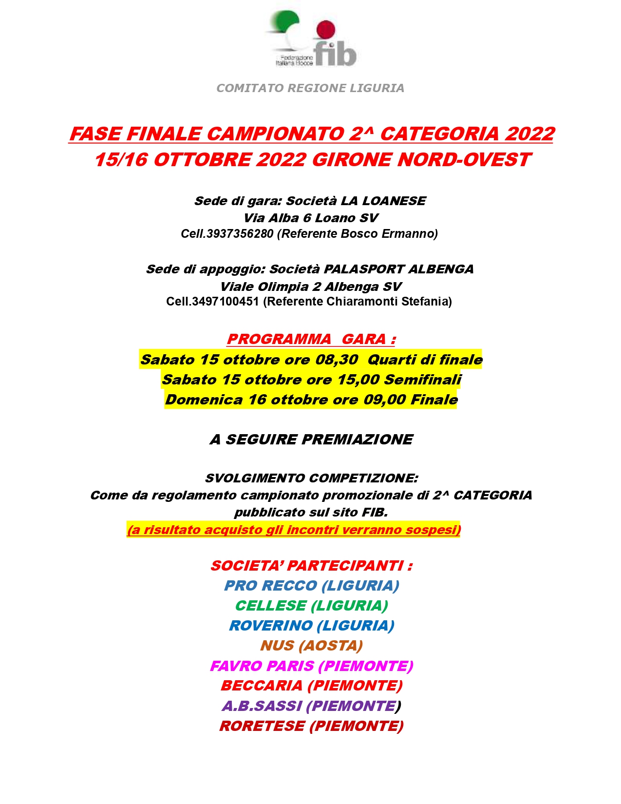 FASE FINALE 2 CATEGORIA Liguria page 0001
