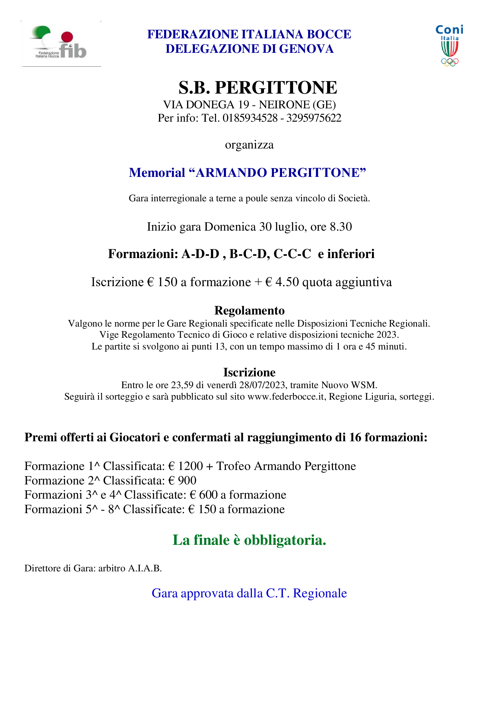 Locandina memorial Pergittone 2023