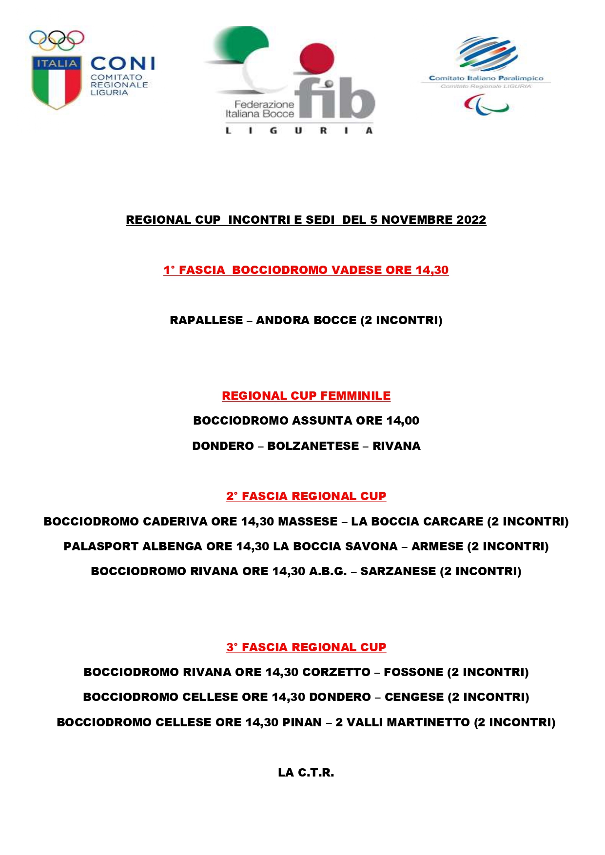 REGIONAL CUP SECONDO TURNO page 0001