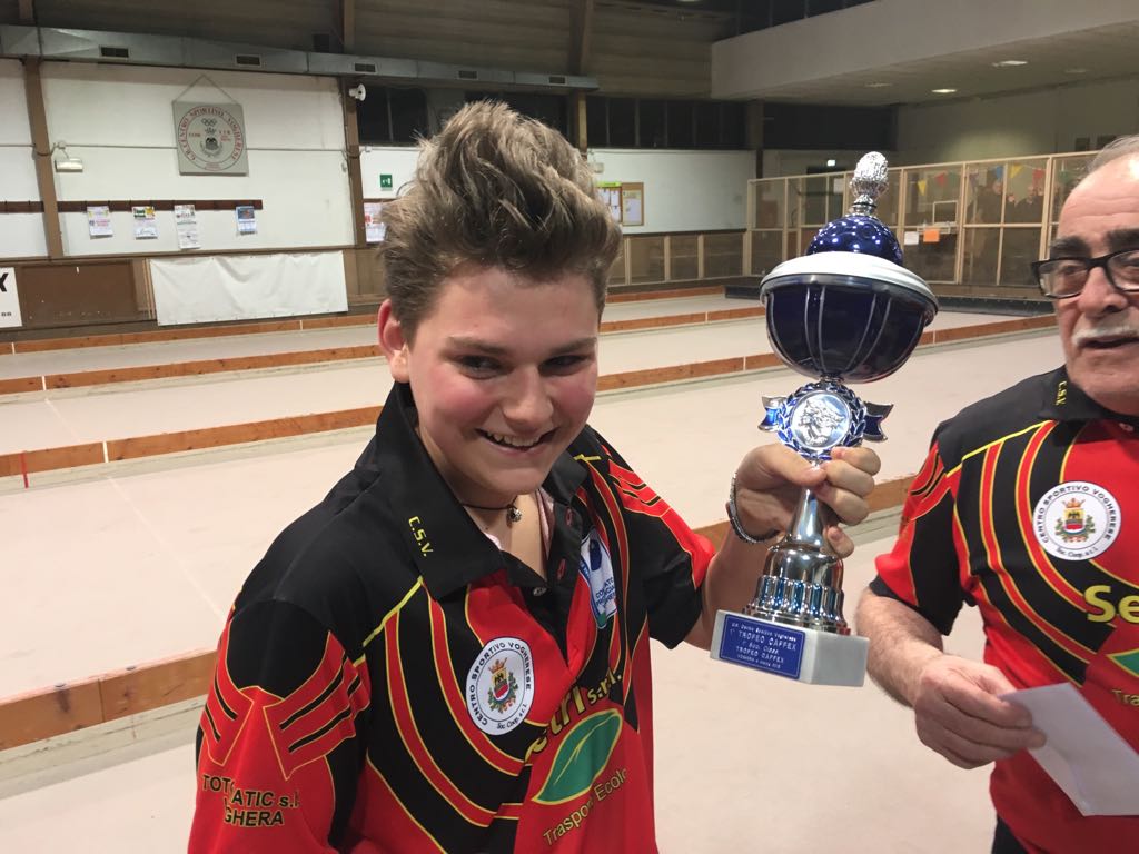 Davide Dade Coscia con il suo primo trofeo