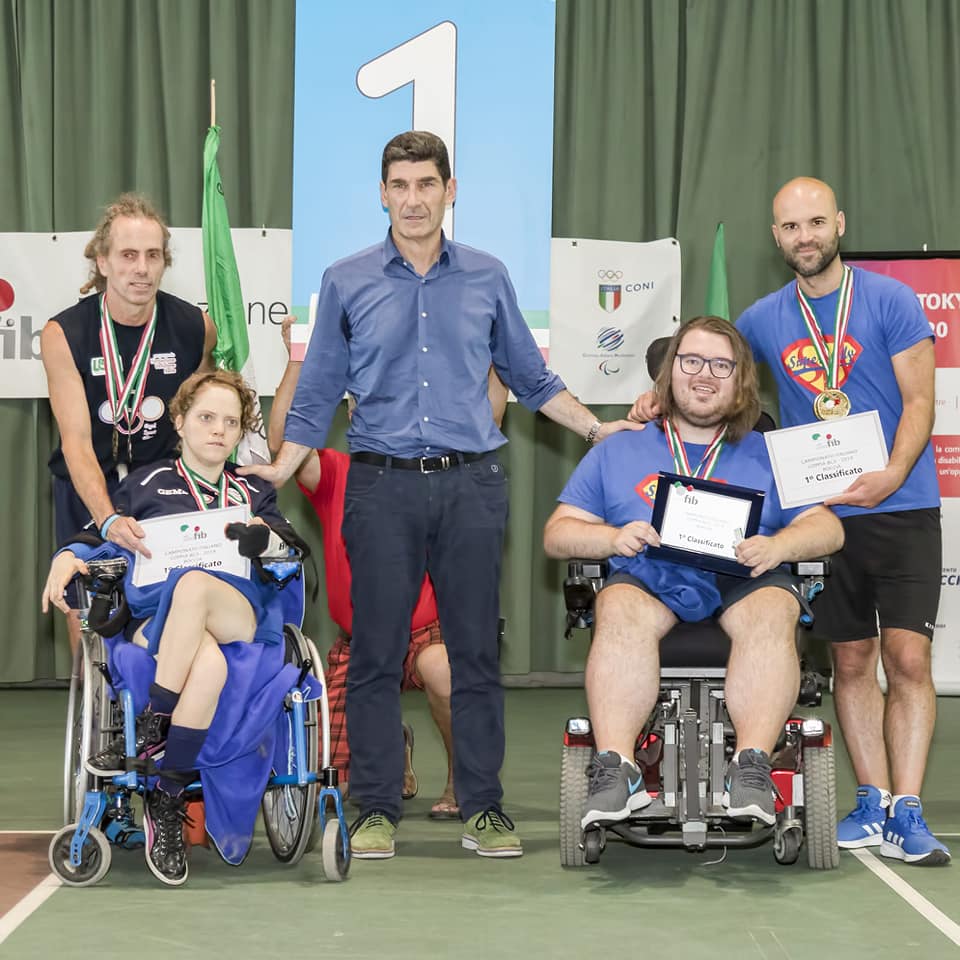 Le premiazioni della coppia BC3 di Boccia Paralimpica