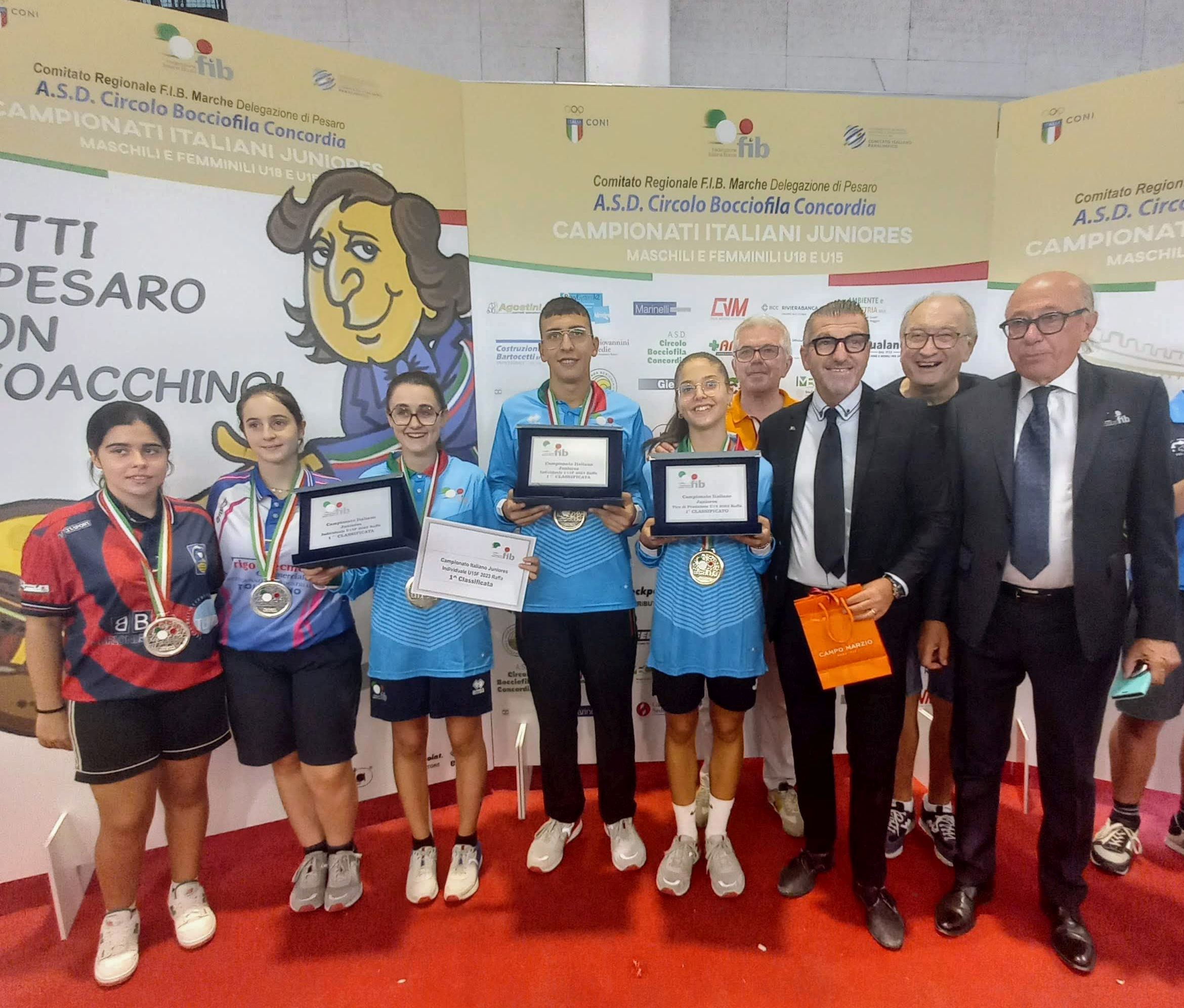 Medagliati marchigiani oro e argento con dirigenti regionali