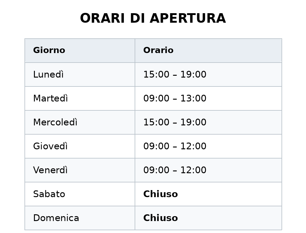 orari tabella