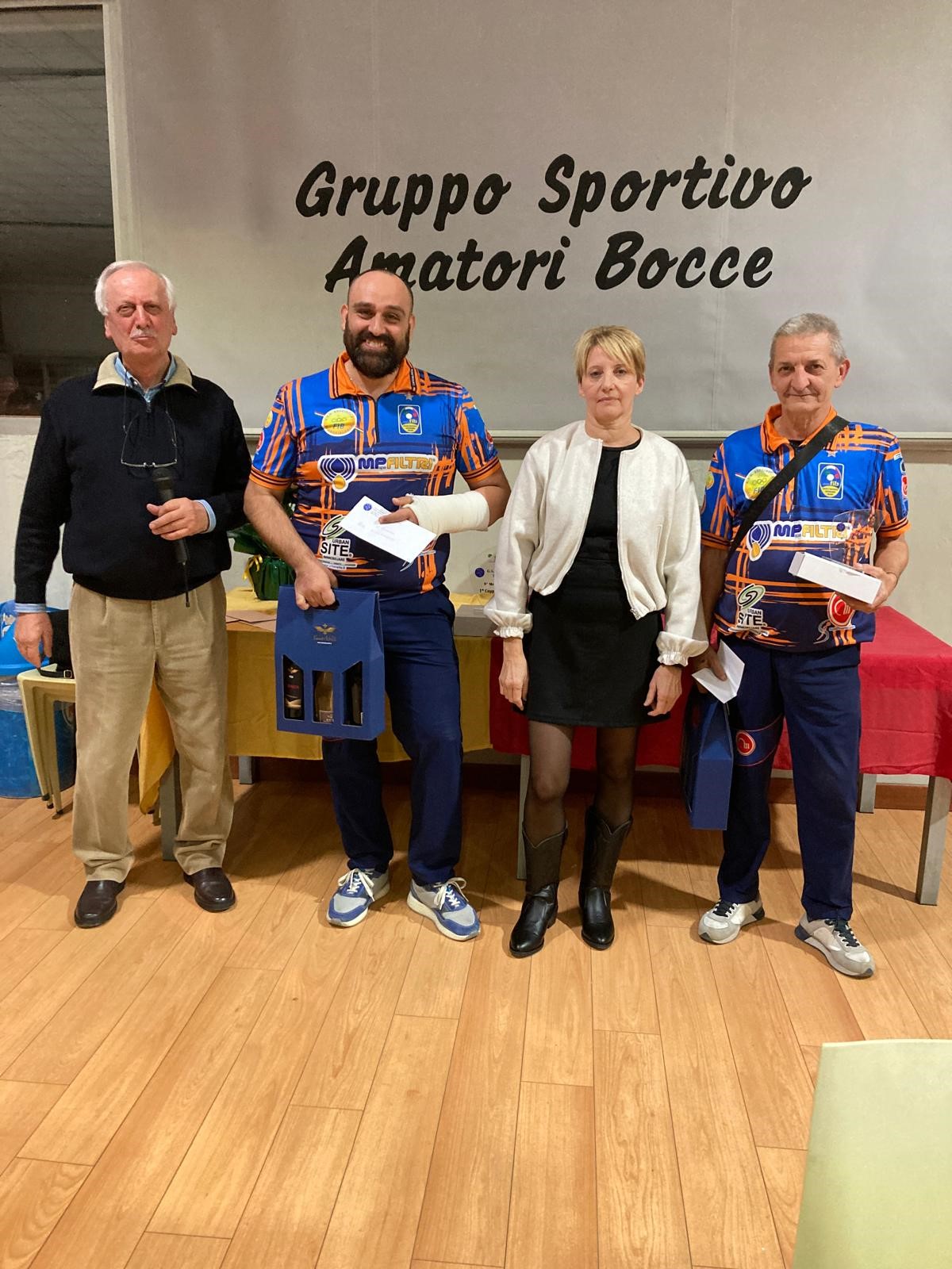 GIuseppe Castelluzzo e Antonio Gandini 3 class. gara Amatori bocce del 22.11.2024