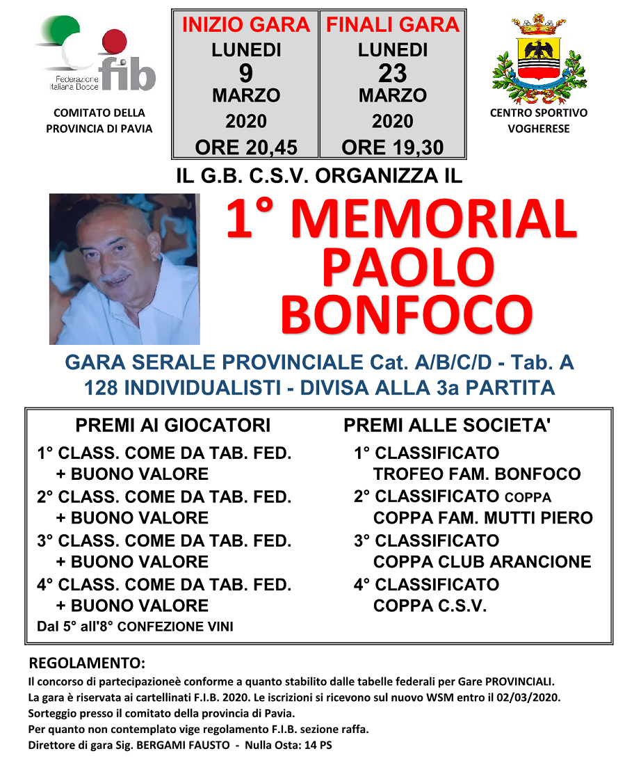 1 MEMORIAL PAOLO BONFOCO A