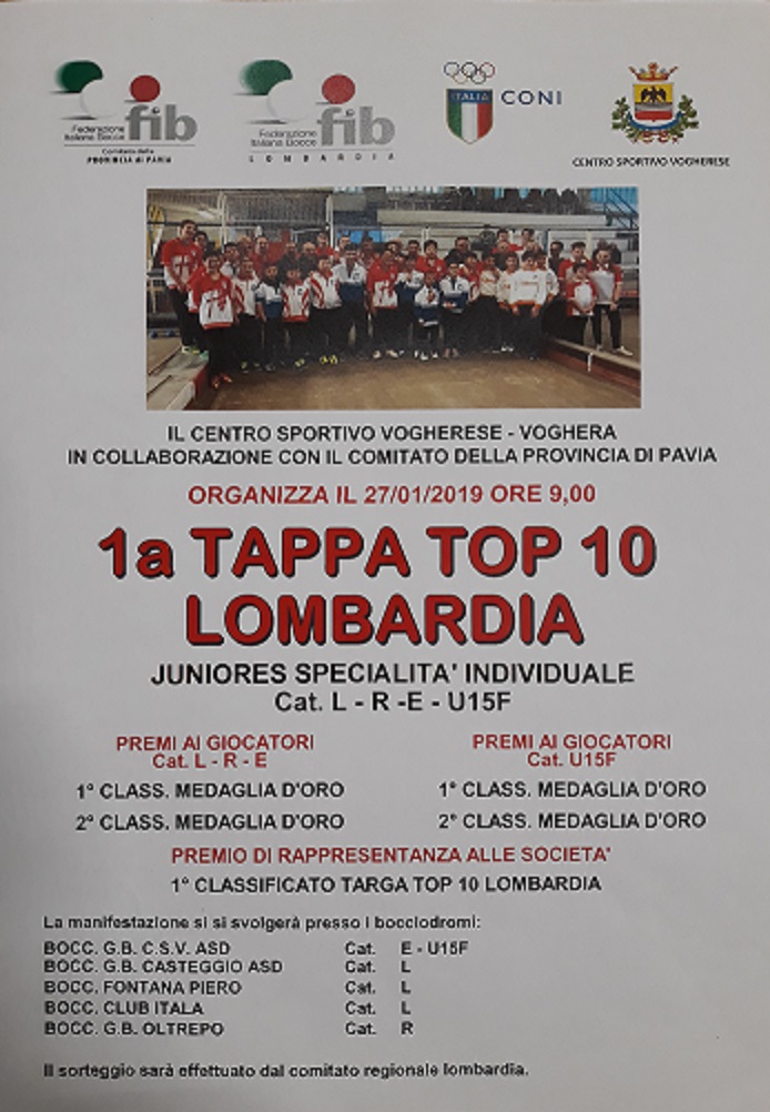 MANIFESTO 1a TAPPA TOP 10 LOMBARDIA