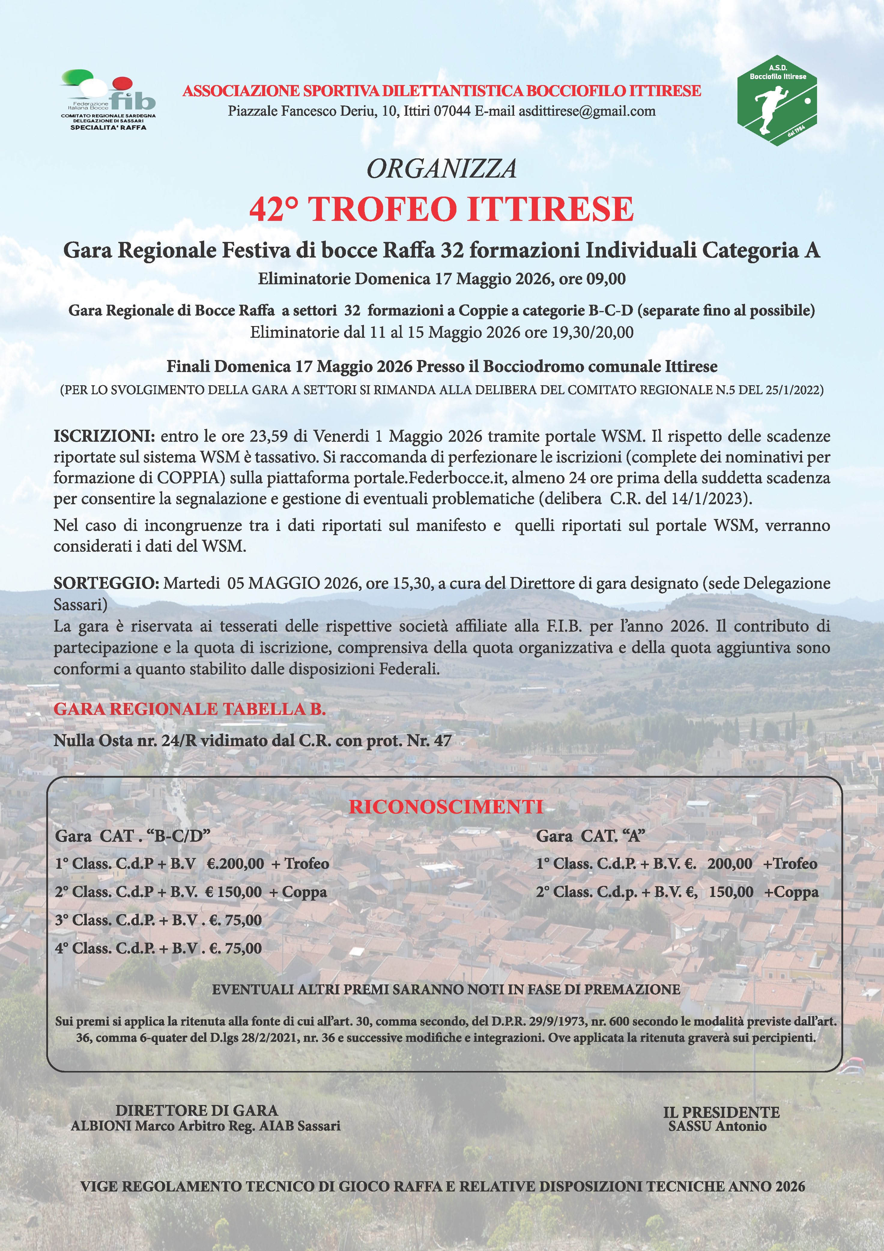 2026 42 TROFEO ITTIRESE