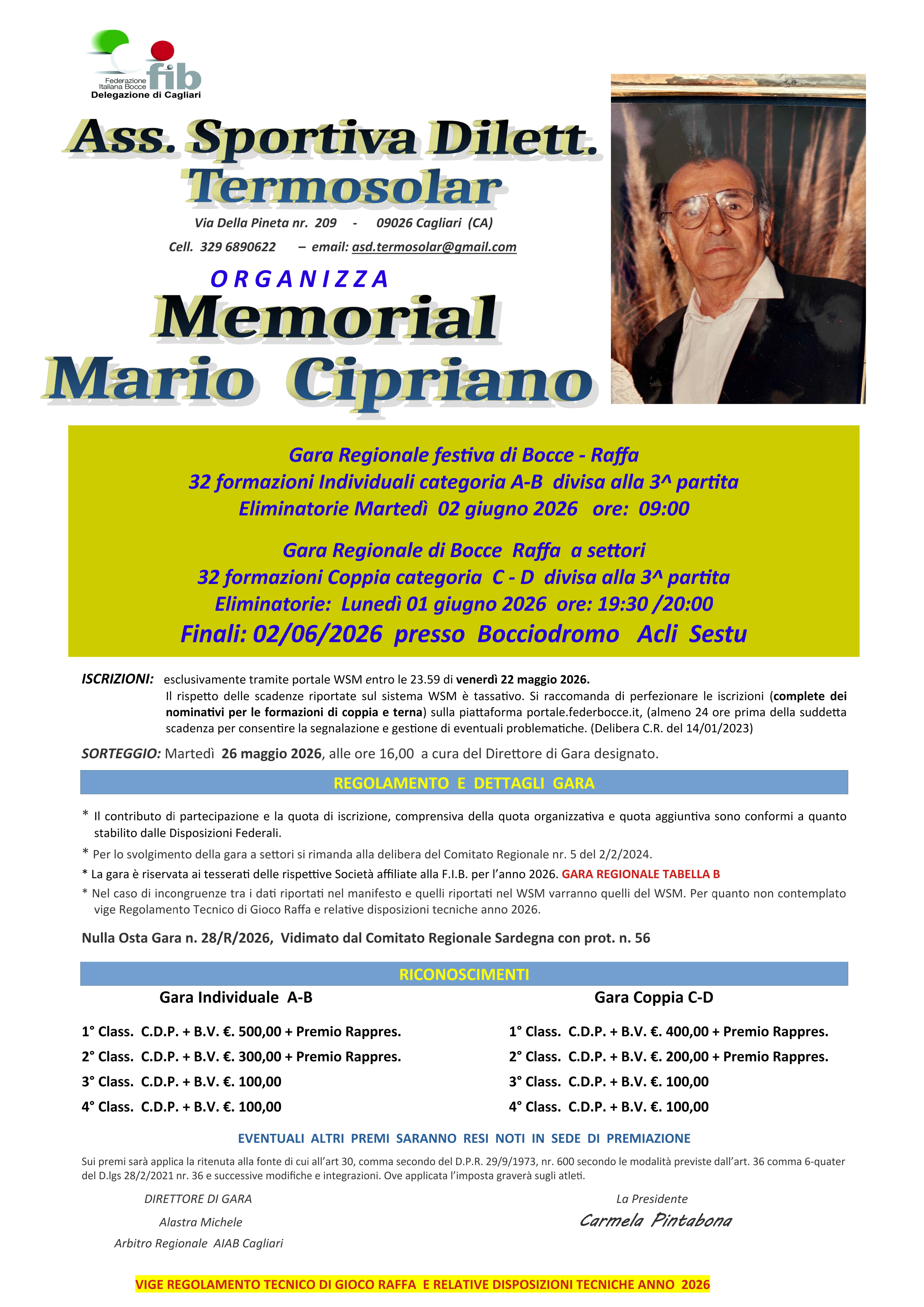 2026 MEMORIAL MARIO CIPRIANO