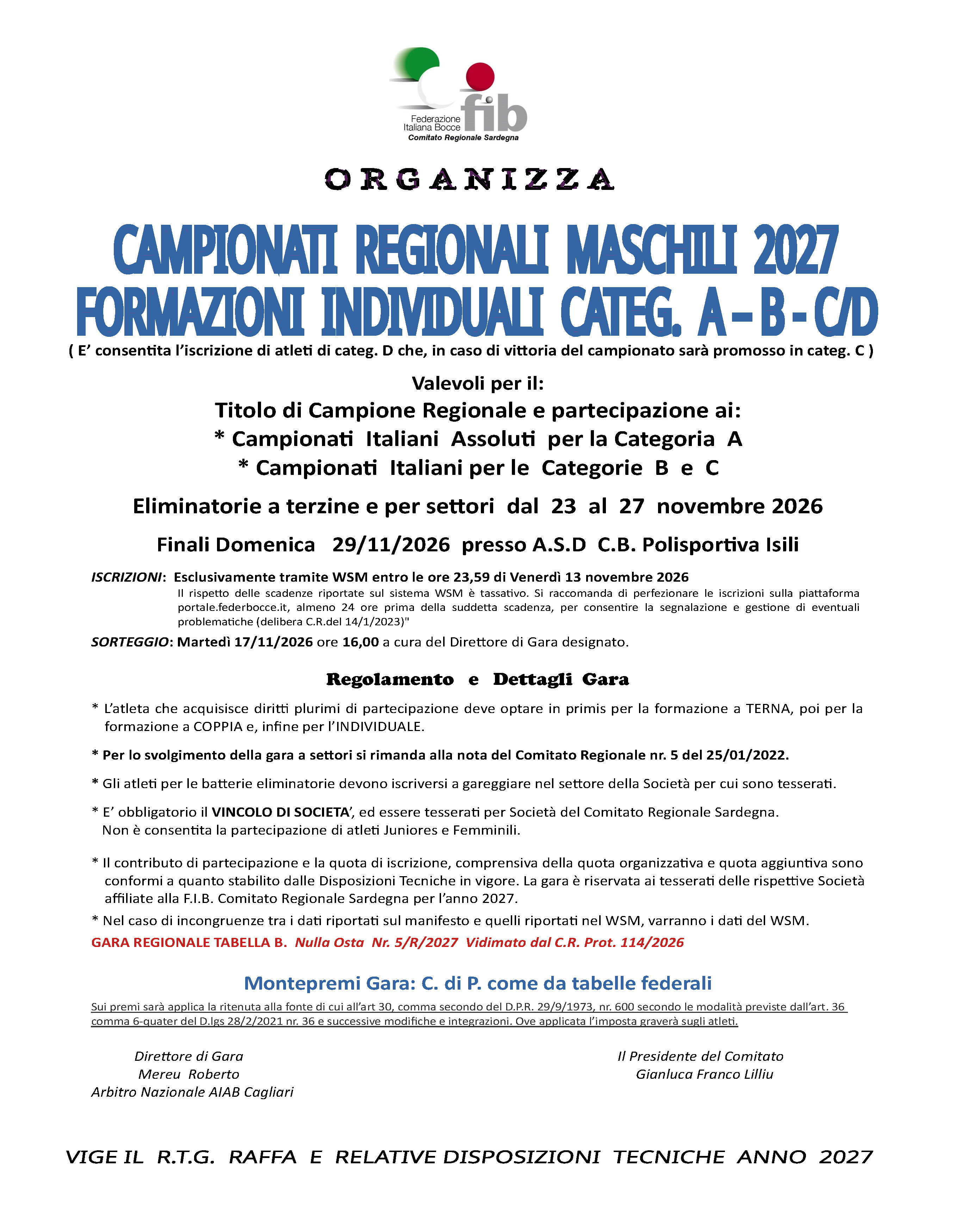 12027 REGIONALI INDIVIDUALI A B C