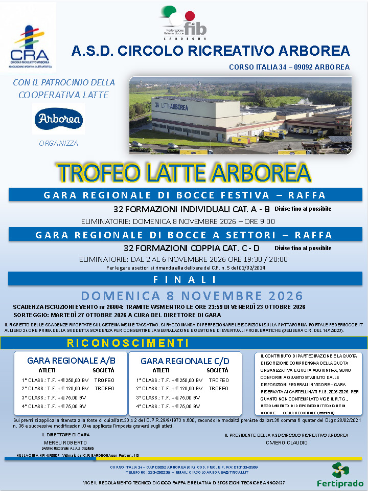 2027 TROFEO LATTE ARBOREA