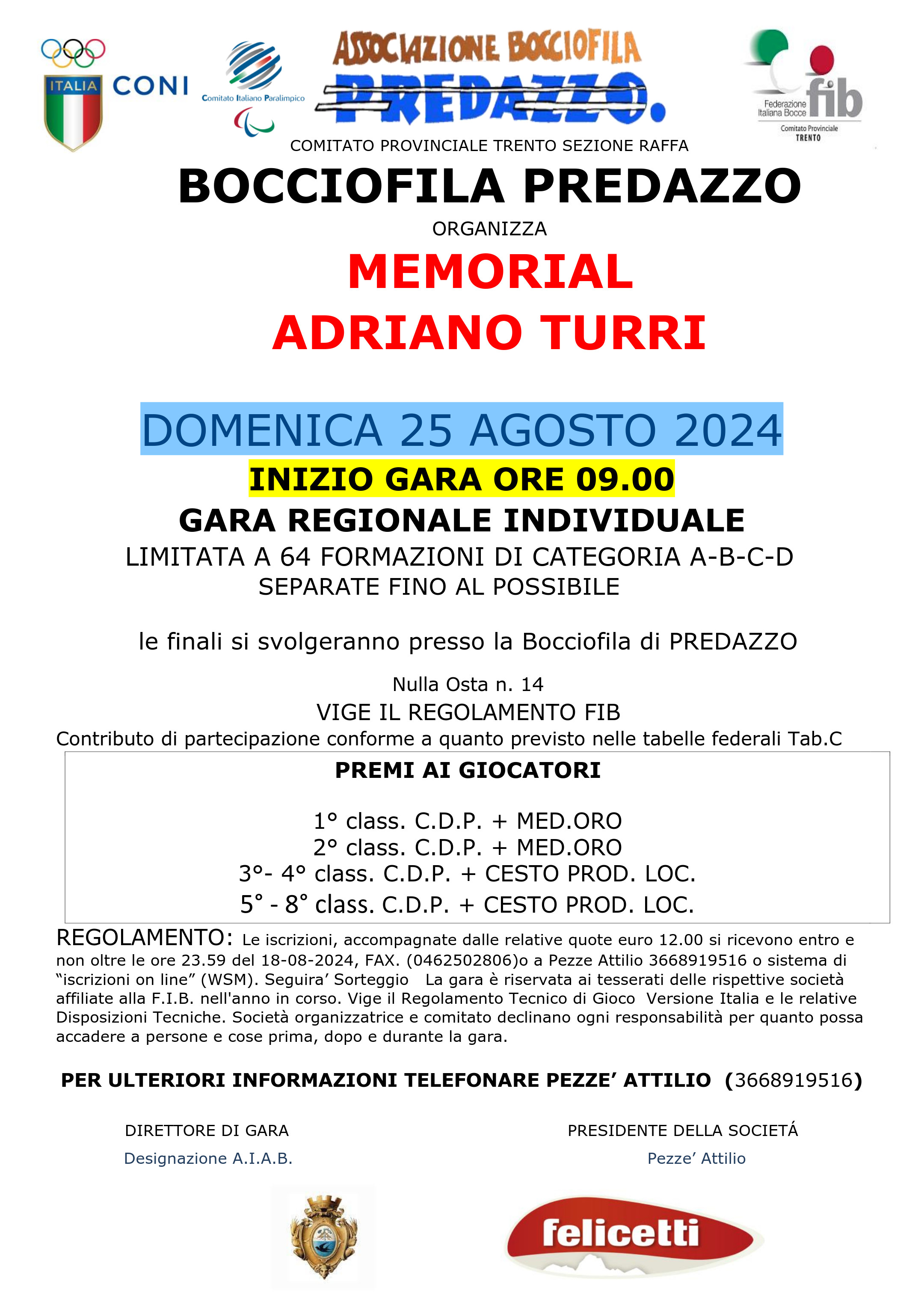 202408 25 Memorial Adriano Turri MANIFESTO