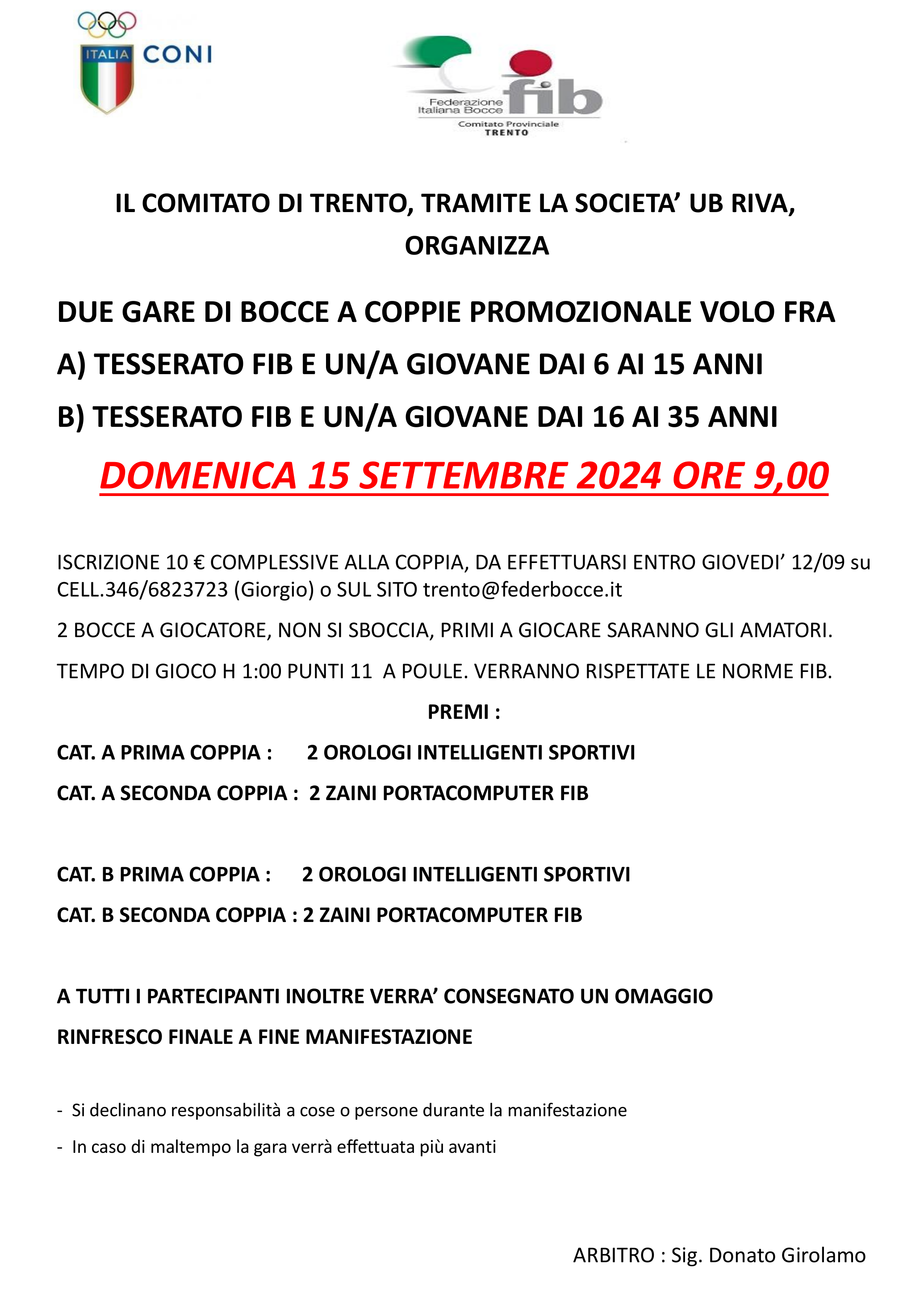 202409 15 Promozionale Tesserato Giovane UB RIVA MANIFESTO