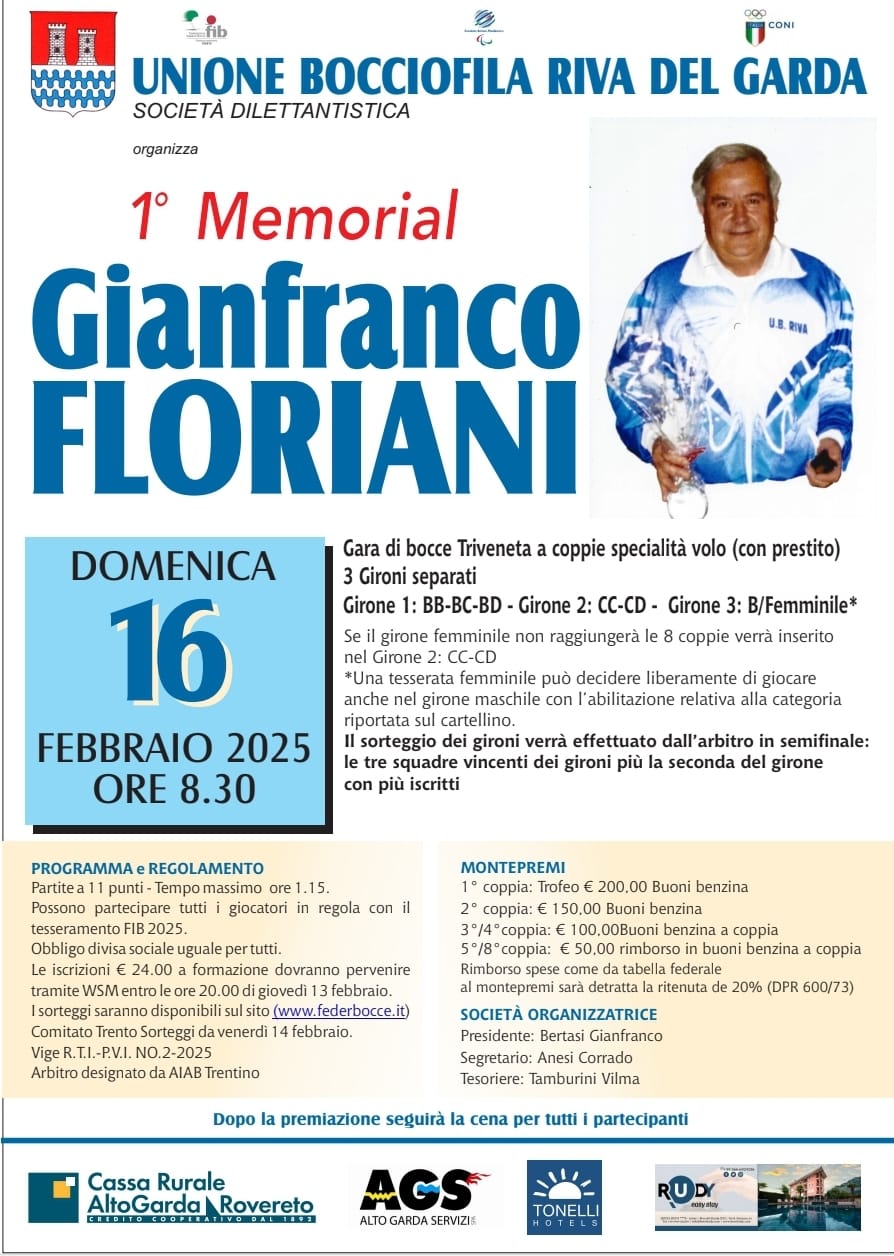 202502 16 1 MEMORIAL GIANFRANCO FLORIANI UB RIVA MANIFESTO