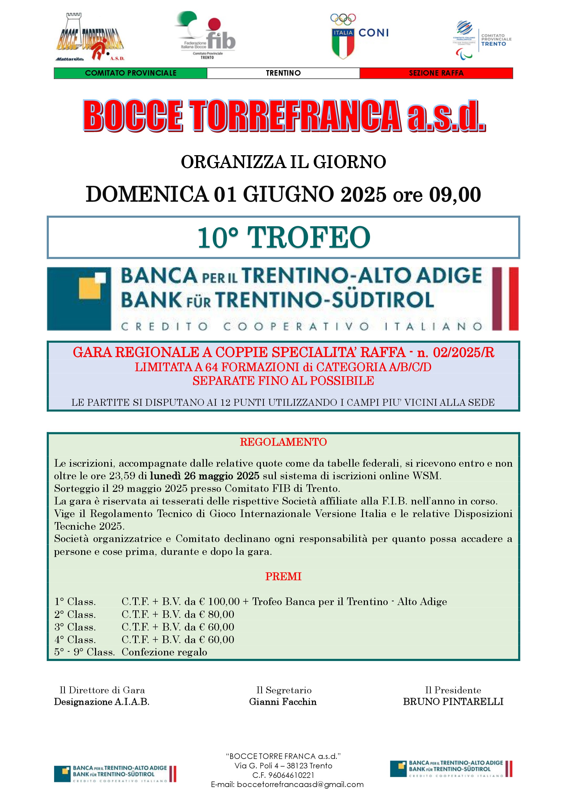 202506 01 10 Trofeo Cassa Rurale Trento Torre Franca MANIFESTO