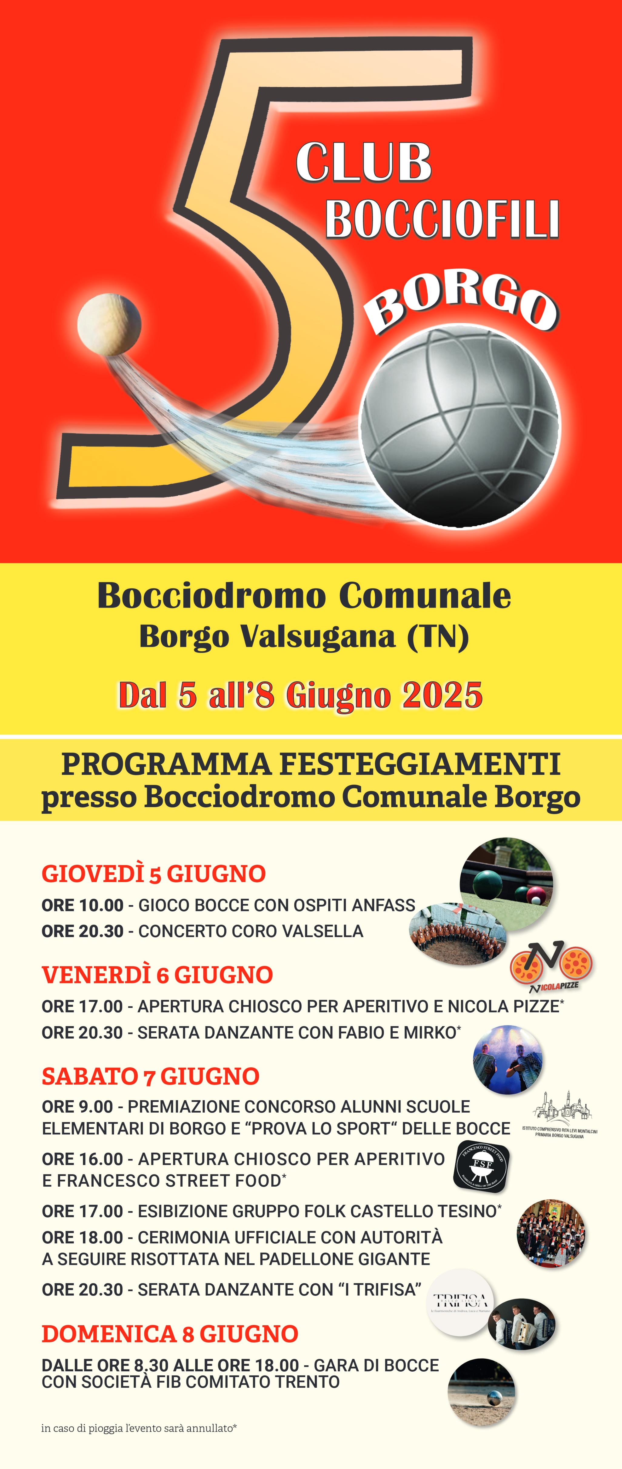 202506 08 50 Anniversario del GRUPPO BOCCIOFILI BORGO Borgo Valsugana LOCANDINA