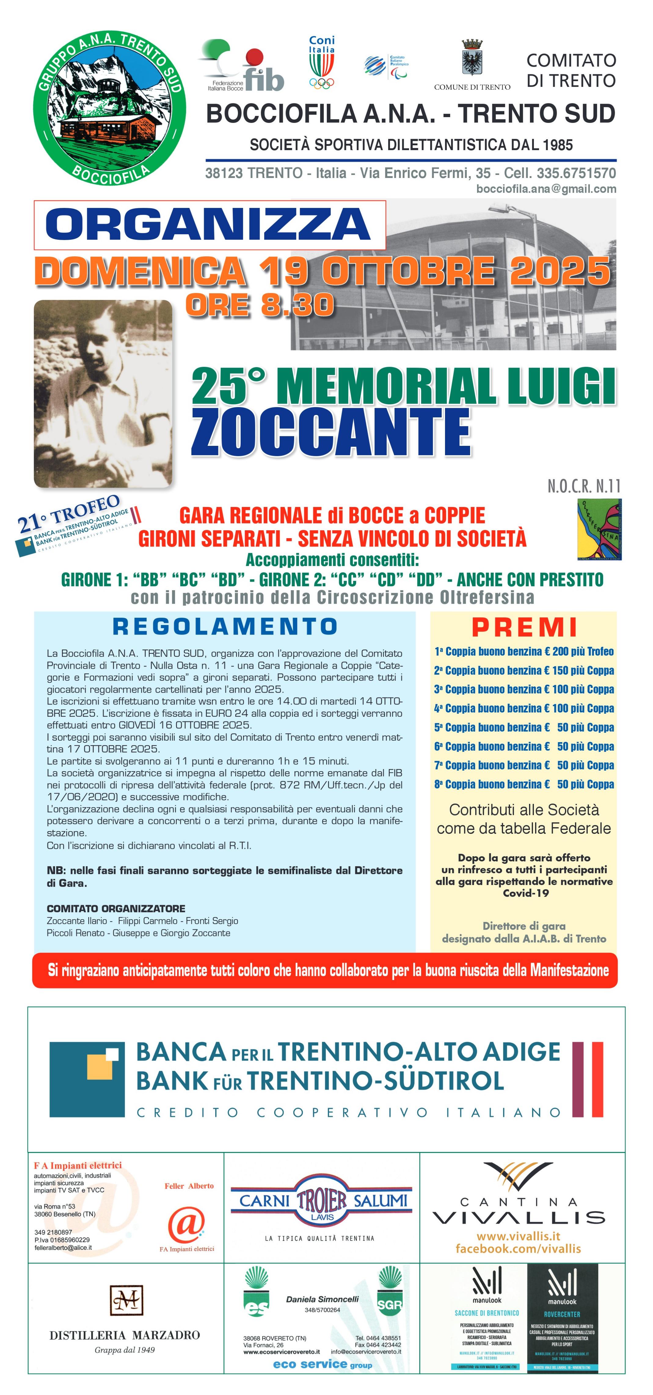 202510 19 25 Memorial LUIGI ZOCCANTE ANA TRENTO SUD MANIFESTO