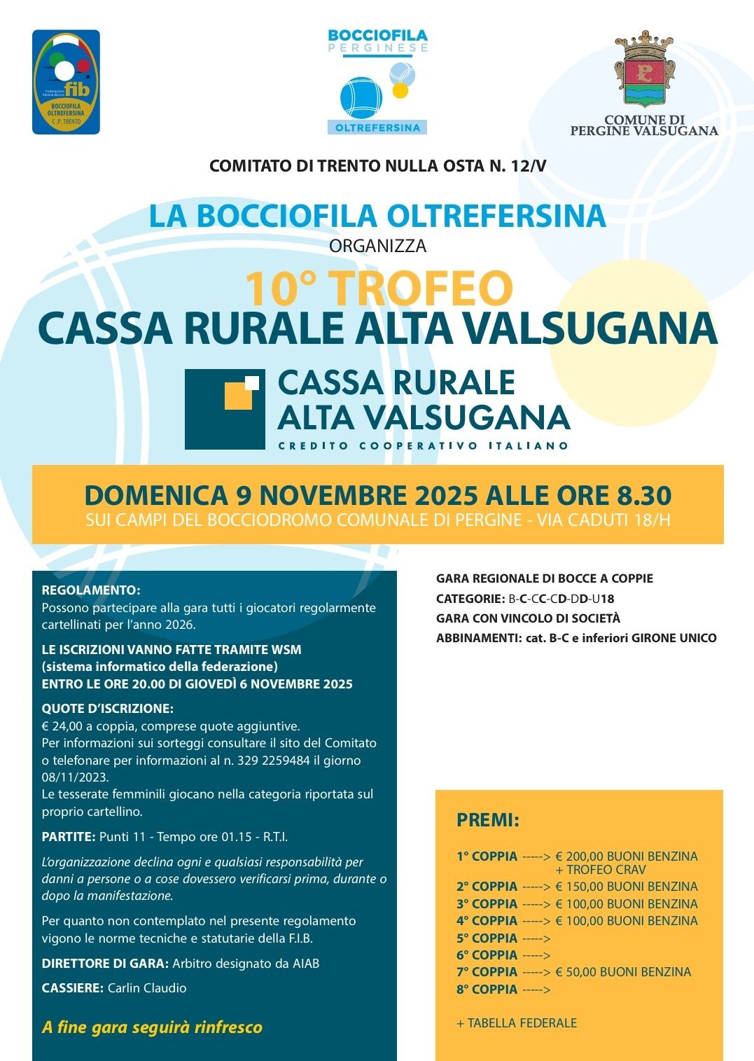 202511 09 10 Trofeo CASSA RURALE ALTA VALSUGANA OLTREFERSINA MANIFESTO