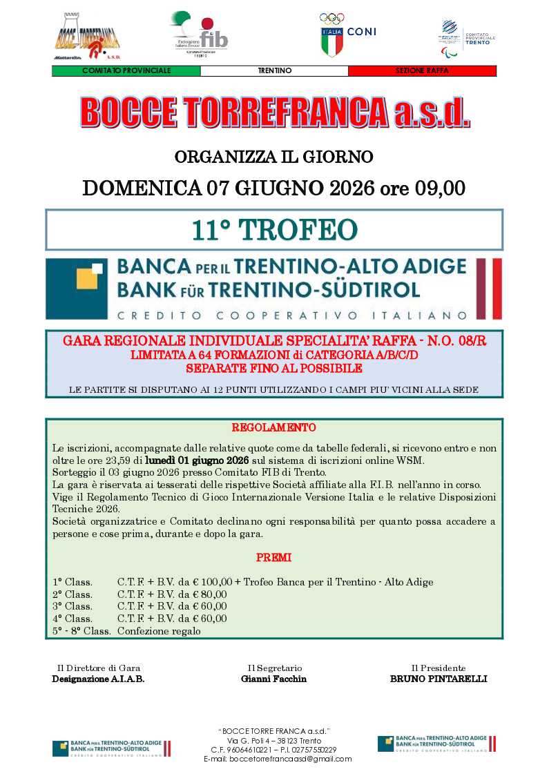 202605 03 9 Trofeo CITTÀ DI TRENTO LA TRENTINA 2R MANIFESTO