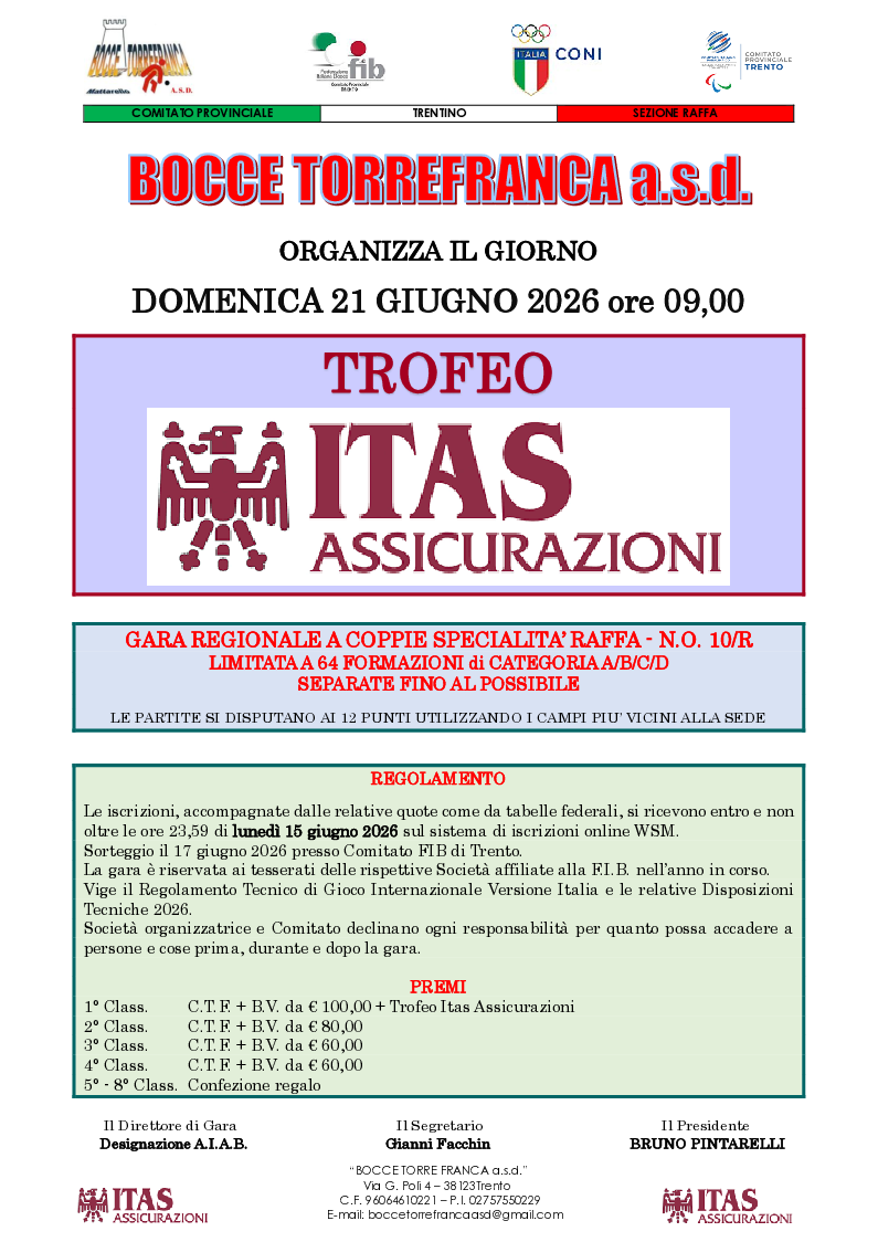 202605 03 9 Trofeo CITTÀ DI TRENTO LA TRENTINA 2R MANIFESTO
