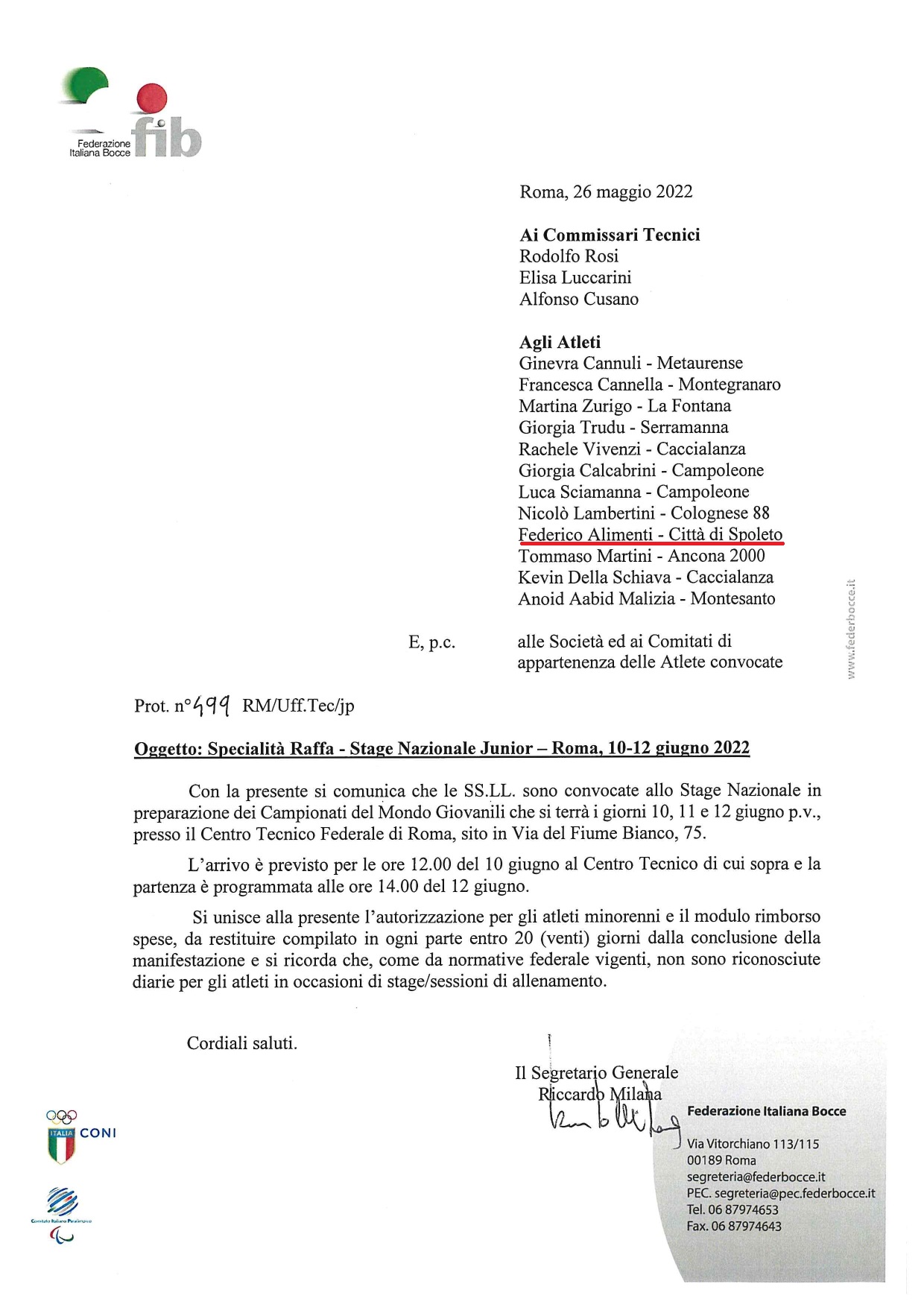 Stage Nazionale Junior Raffa page 0001